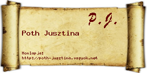 Poth Jusztina névjegykártya